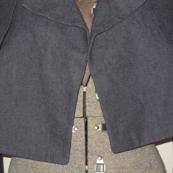 BCBGMAXAZRIA Gerald Denim Cropped Jean Jacket Blue Sz Small - Picture 8 of 10